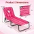 Set of 2 Folding Face Down Tanning Chair with Face Hole 3 Removable Pillows-Pink Stripe - Color: Pi D681-2*NP13350FS
