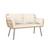 Oversized Rattan Egg Lounge Chair & 2-Seat Rattan Sofa with Cushions - Color: Natural D681-B-HW75100+HW70716+