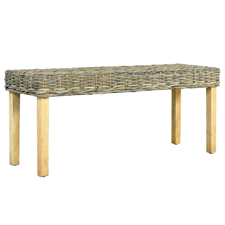  Bench Natural Natural Kubu Rattan, Solid Mango Wood Medium A949-285791