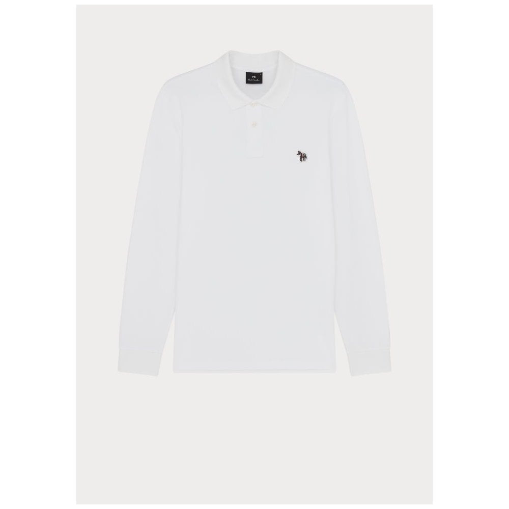 ZEBRA LONG SLEEVE POLO-WHITE Signature Menswear - Main Image