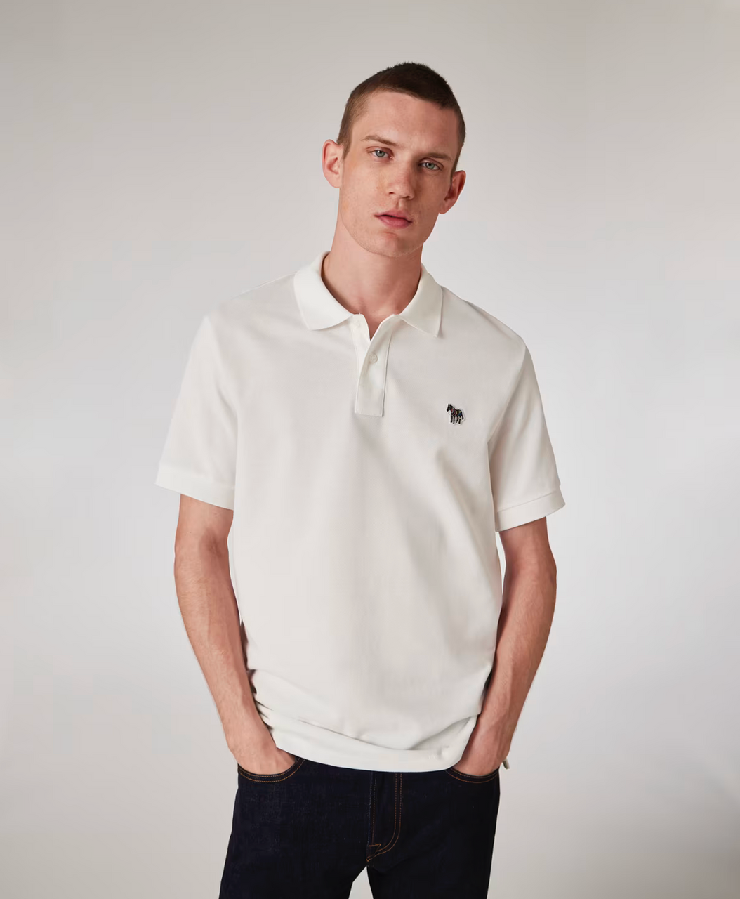 ZEBRA LOGO POLO SHIRT-WHITE - Signature Menswear