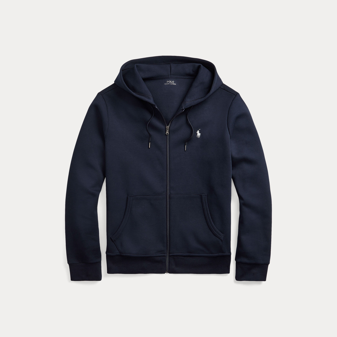 DOUBLE KNIT FULL ZIP HOODIE-NAVY - Signature Menswear