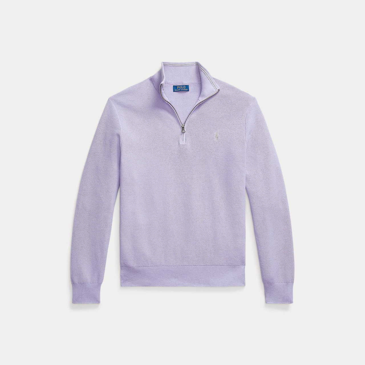MESH KNIT QUARTER ZIP SWEATER-LIGHT PURPLE - Signature Menswear