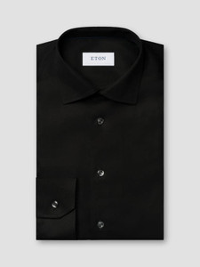 CONTEMPORARY FIT SIGNATURE TWILL SHIRT-BLACK CONTEMPORARY FIT SIGNATURE TWILL SHIRT-BLACK