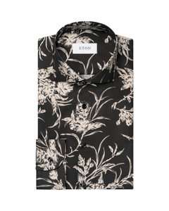 FLORAL SIGNATURE TWILL SHIRT -BLACK