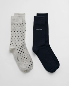 DOT AND SOLID SOCKS 2-PACK-LT GREY MEL DOT AND SOLID SOCKS 2-PACK-LT GREY MEL