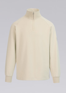 INTERLOCK QUARTER ZIP-STONE INTERLOCK QUARTER ZIP-STONE