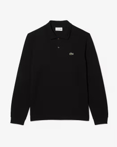 LONG SLEEVE L.12.12 POLO SHIRT-BLACK LONG SLEEVE L.12.12 POLO SHIRT-BLACK