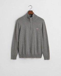 COTTON HALF ZIP-DARK GREY COTTON HALF ZIP-DARK GREY