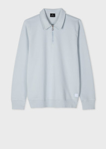 HALF ZIP SWEAT TOP-BLUE HALF ZIP SWEAT TOP-BLUE