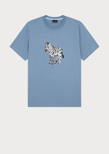 LARGE ZEBRA T-SHIRT-BLUE LARGE ZEBRA T-SHIRT-BLUE