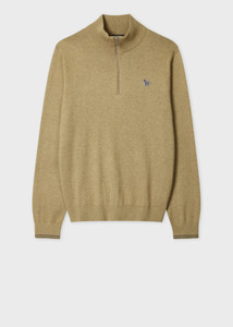 ZEBRA LOGO ½ SWEATER-BROWN