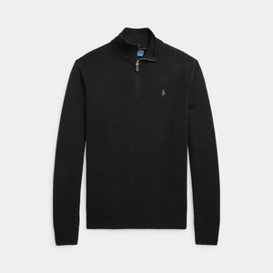 WOOL ¼ ZIP SWEATER-BLACK WOOL ¼ ZIP SWEATER-BLACK