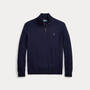 WOOL ¼ ZIP SWEATER-NAVY WOOL ¼ ZIP SWEATER-NAVY