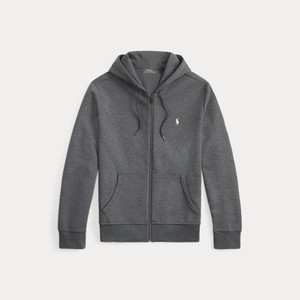 DOUBLE-KNIT FULL ZIP HOODIE-CHARCOAL