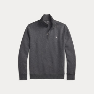 DOUBLE-KNIT QUARTER-ZIP PULLOVER-CHARCOAL DOUBLE-KNIT QUARTER-ZIP PULLOVER-CHARCOAL