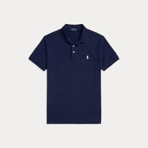 CUSTOM SLIM FIT STRETCH MESH POLO SHIRT -NAVY CUSTOM SLIM FIT STRETCH MESH POLO SHIRT -NAVY