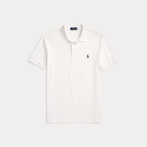 CUSTOM SLIM FIT STRETCH MESH POLO SHIRT -WHITE CUSTOM SLIM FIT STRETCH MESH POLO SHIRT -WHITE