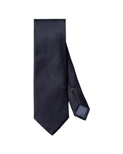 SILK/LINEN/COTTON TIE-NAVY