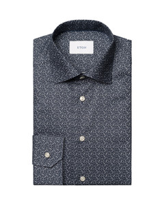 FLORAL-SHIRT-DARK BLUE