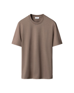 JERSEY SUPIMA COTTON T-SHIRT-BROWN JERSEY SUPIMA COTTON T-SHIRT-BROWN