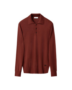 FINE KNIT MERINO POLO SHIRT-RED FINE KNIT MERINO POLO SHIRT-RED
