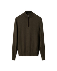 MERINO ¼ ZIP KNIT SWEATER-DARK GREEN MERINO ¼ ZIP KNIT SWEATER-DARK GREEN