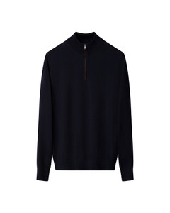 MERINO ¼ ZIP KNIT SWEATER-NAVY