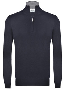 MERINO HALF ZIP-NAVY