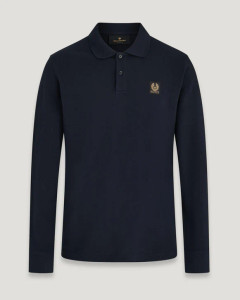BELSTAFF LONG SLEEVED POLO-NAVY