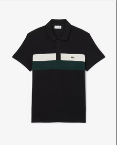 Colour block polo-BLACK