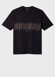STRIPE CASUAL FIT T-SHIRT-BLACK