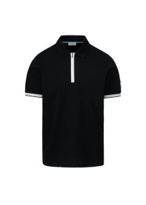 SILICONE ZIP POLO SHIRT-BLACK