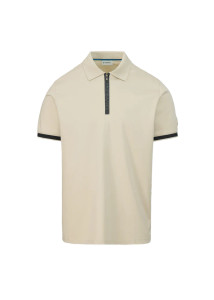 SILICONE ZIP POLO SHIRT-STONE