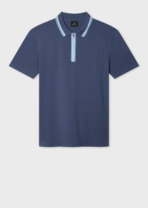 ZIP POLO SHIRT-DARK BLUE