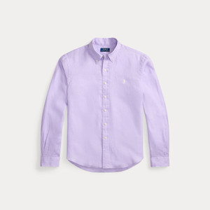 CUSTOM FIT LINEN SHIRT-PURPLE