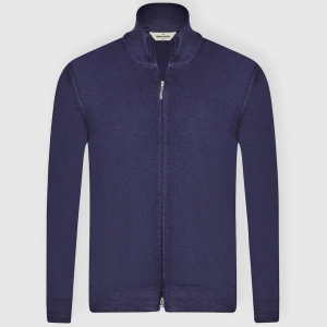 VINTAGE FULL ZIP CARDIGAN-INDIGO MEL