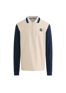 LS COLOUR BLOCK POLO-STONE