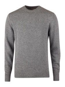 MERINO WOOL CREW NECK SWEATER-GREY