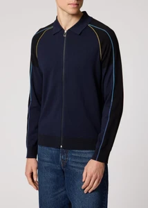 ZIP CARDIGAN-NAVY