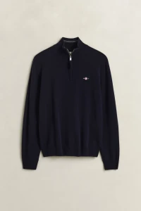 SUPERFINE LAMBSWOOL HALF ZIP-NAVY