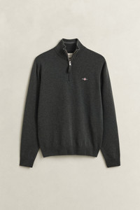 SUPERFINE LAMBSWOOL HALF ZIP-GREEN