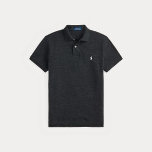 CUSTOM SLIM MESH POLO-BLACK MARL