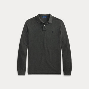 L/S CUSTOM SLIM MESH POLO-CHARCOAL
