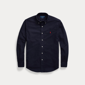 CUSTOM FIT GARMENT DYED SHIRT-NAVY