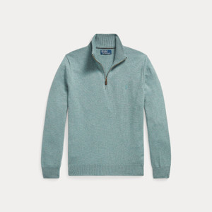 WOOL ¼ ZIP SWEATER-TURQUOISE