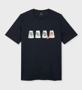 CUPS PRINT T-SHIRT-NAVY CUPS PRINT T-SHIRT-NAVY