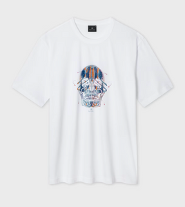 PAINTED SKULL PRINT T-SHIRT-WHITE PAINTED SKULL PRINT T-SHIRT-WHITE