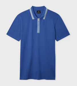 HALF ZIP ZEBRA POLO-BLUE HALF ZIP ZEBRA POLO-BLUE