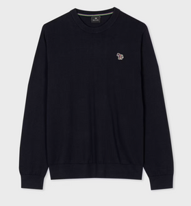 ZEBRA BADGE SWEATER-NAVY ZEBRA BADGE SWEATER-NAVY